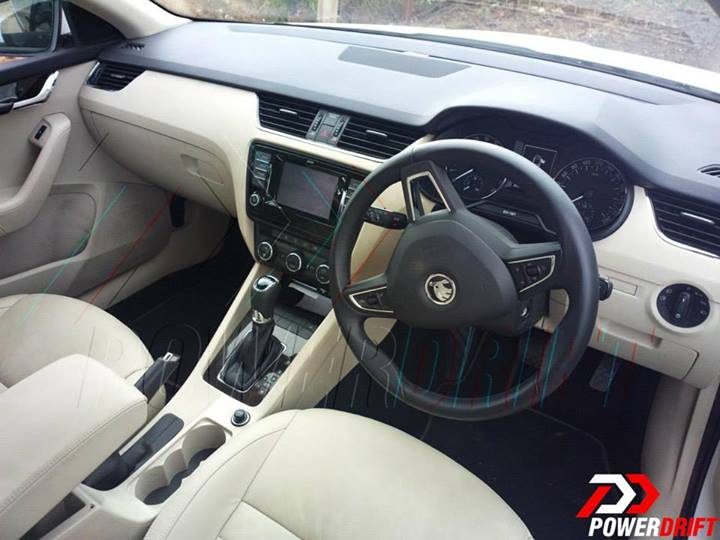 2013 Skoda Octavia spied testing in India interiors snapped