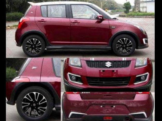 maruti suzuki swift modified red