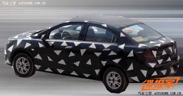 Chevrolet Sail sedan facelift spied rear three quarter