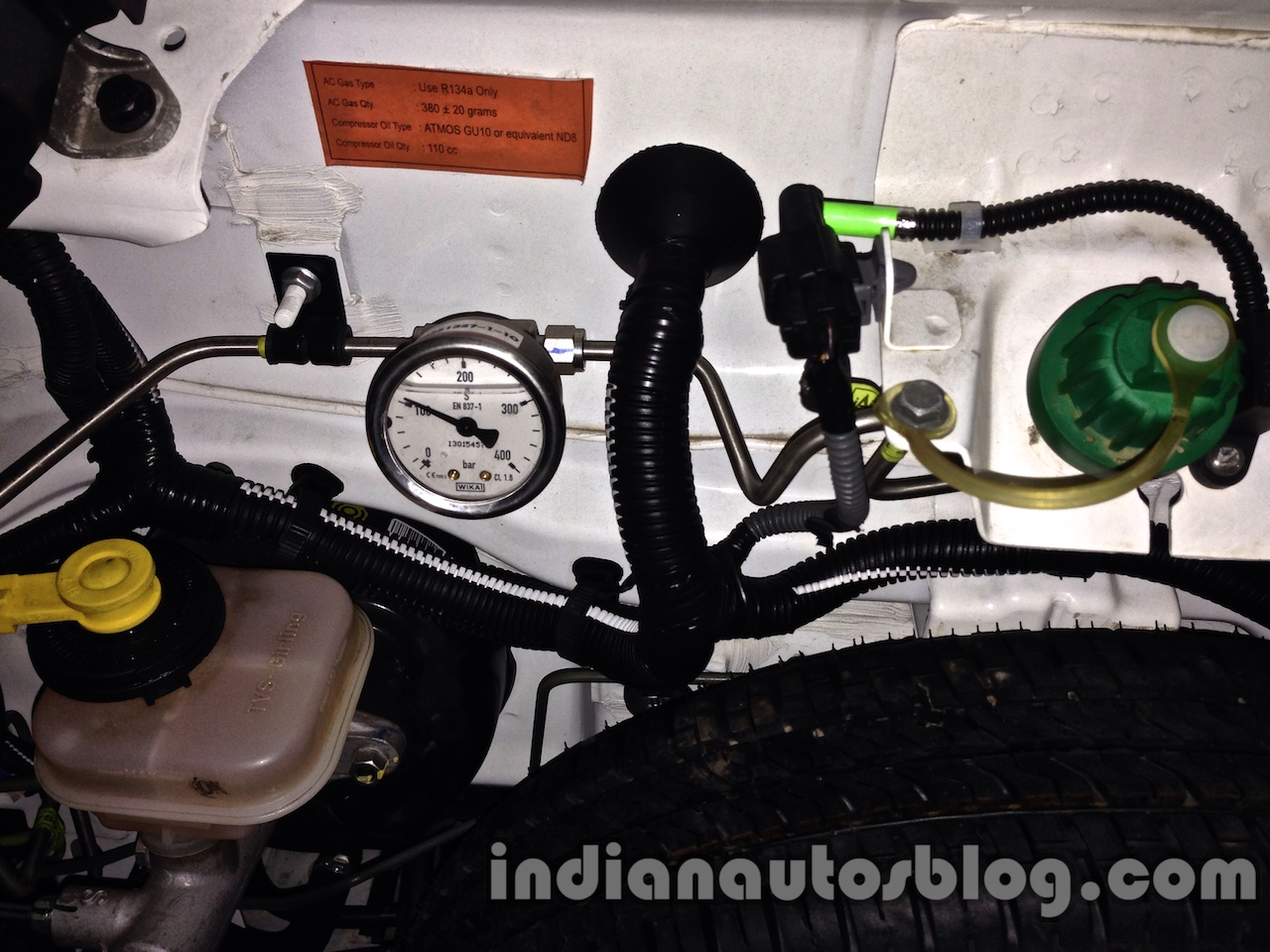 Tata Nano emax CNG CX variant CNG filling cap and pressure gauge