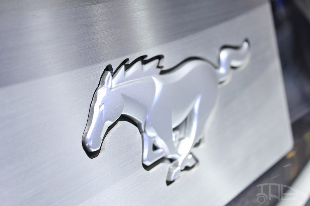 2015 Ford Mustang Convertible at 2014 NAIAS logo