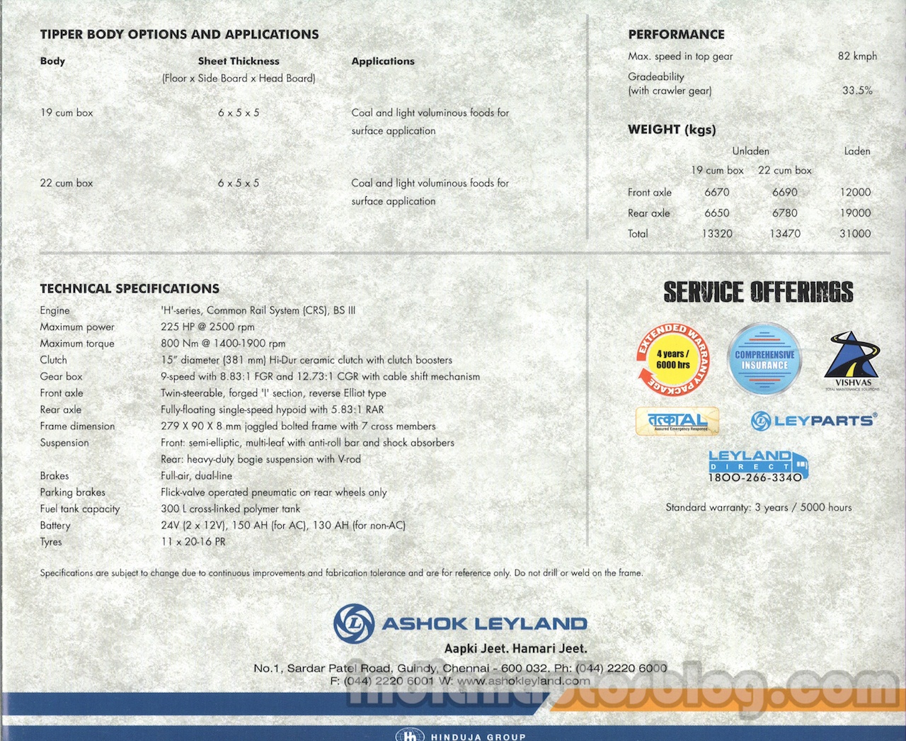 Ashok Leyland 3123 Brochure Scan 6