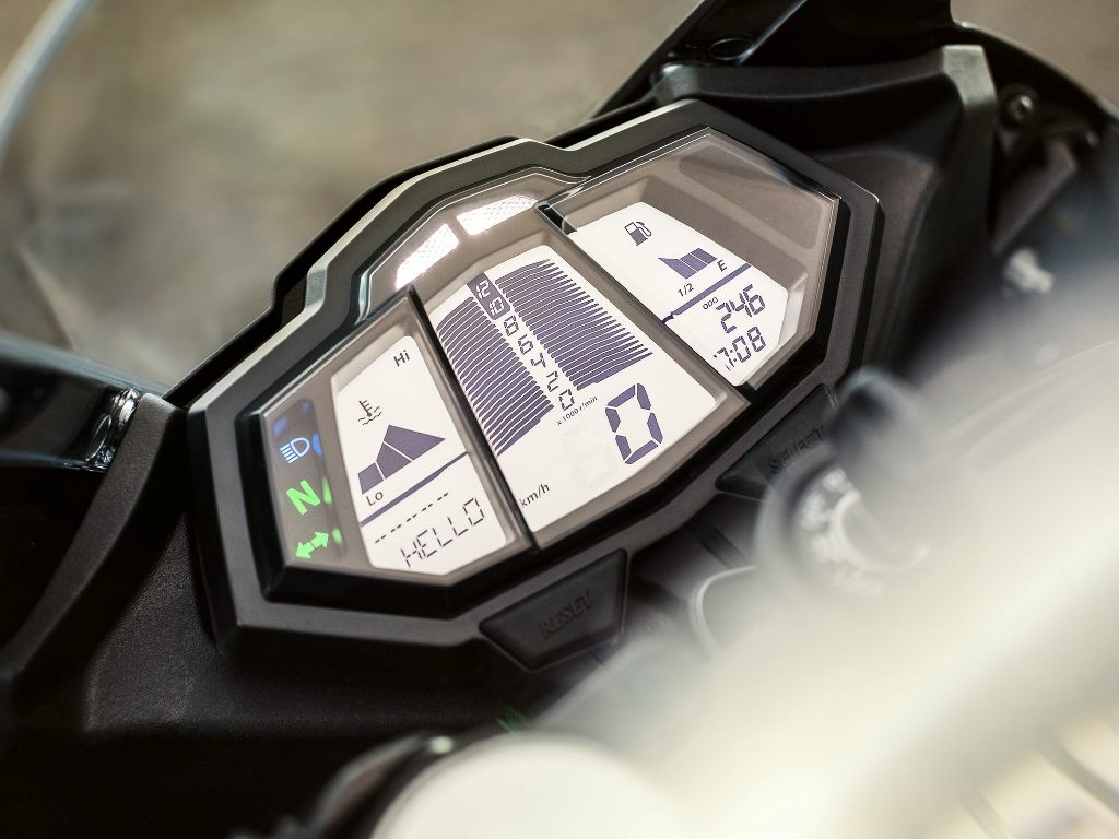 2014 Yamaha YZF-R125 dashboard detail press shot
