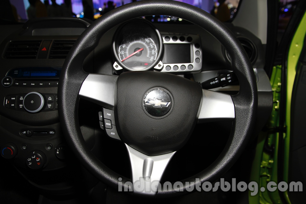 Chevrolet Beat Facelift Steering Wheel at 2014 Auto Expo