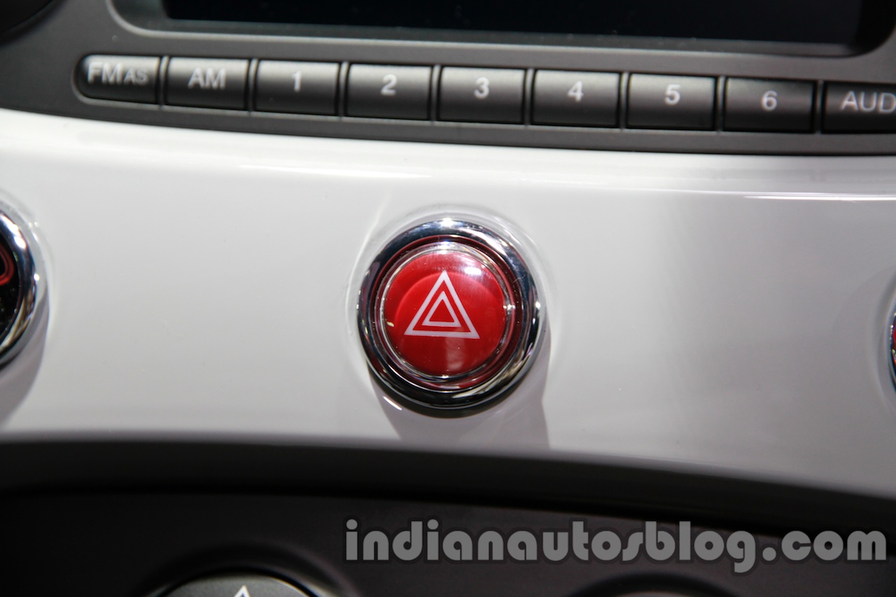 Fiat 500 Abarth hazard light switch at Auto Expo 2014