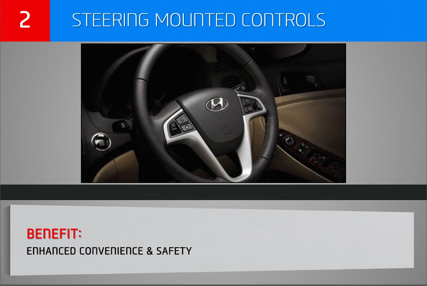 Hyundai Verna presentation steering controls