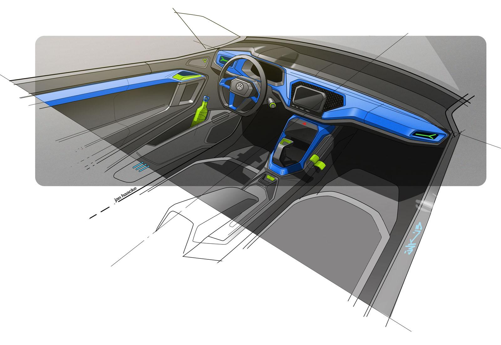 VW T-ROC Concept sketch interior