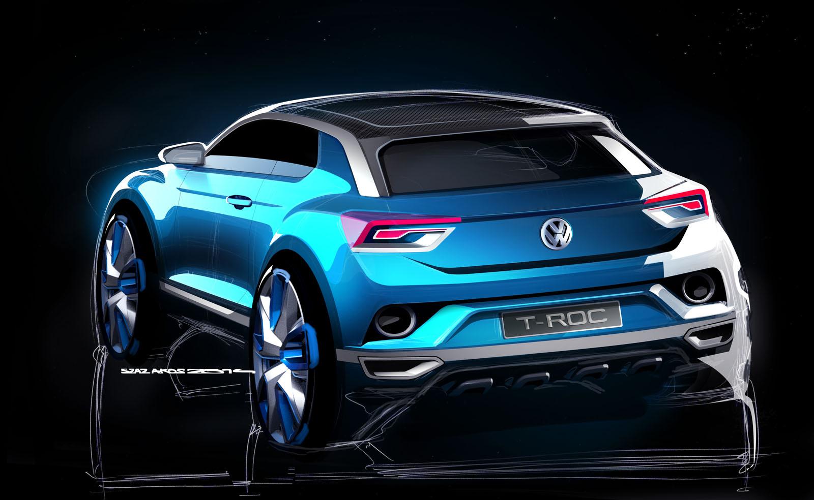 VW T-ROC Concept sketch rear quarters