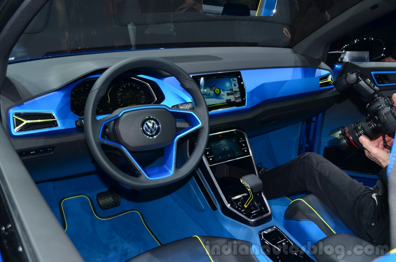 VW T-ROC SUV concept dashboard Geneva live