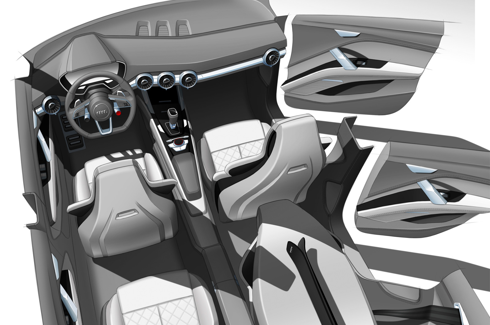 Audi compact SUV concept Beijing sketch interior