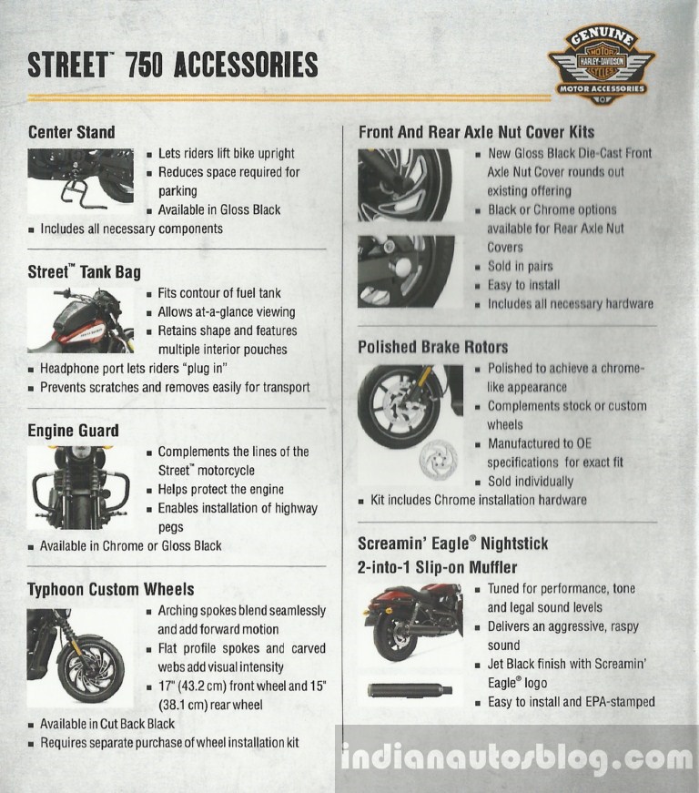 harley davidson street 750 accessories