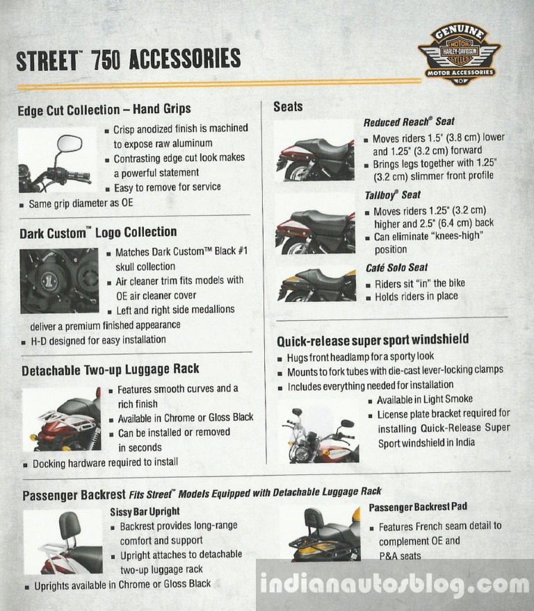 Harley davidson sale street 750 accessories