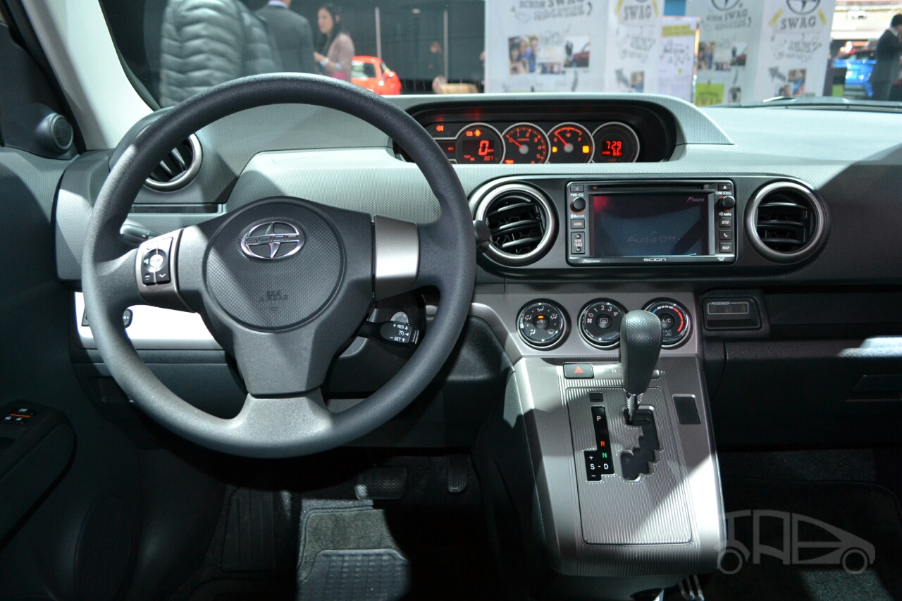 Scion xB Release Series 10.0 steering wheel at the 2014 New York Auto Show