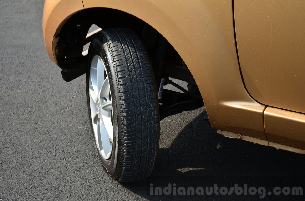 Tata Nano Twist Review front wheel