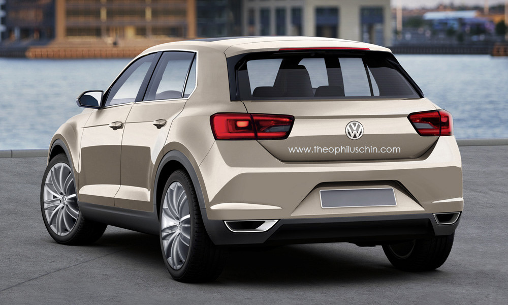 VW T-ROC production version rendering rear