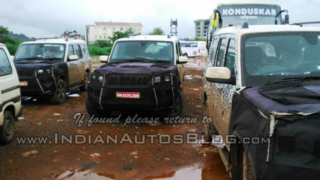 2014 Mahindra Scorpio facelift testing trio