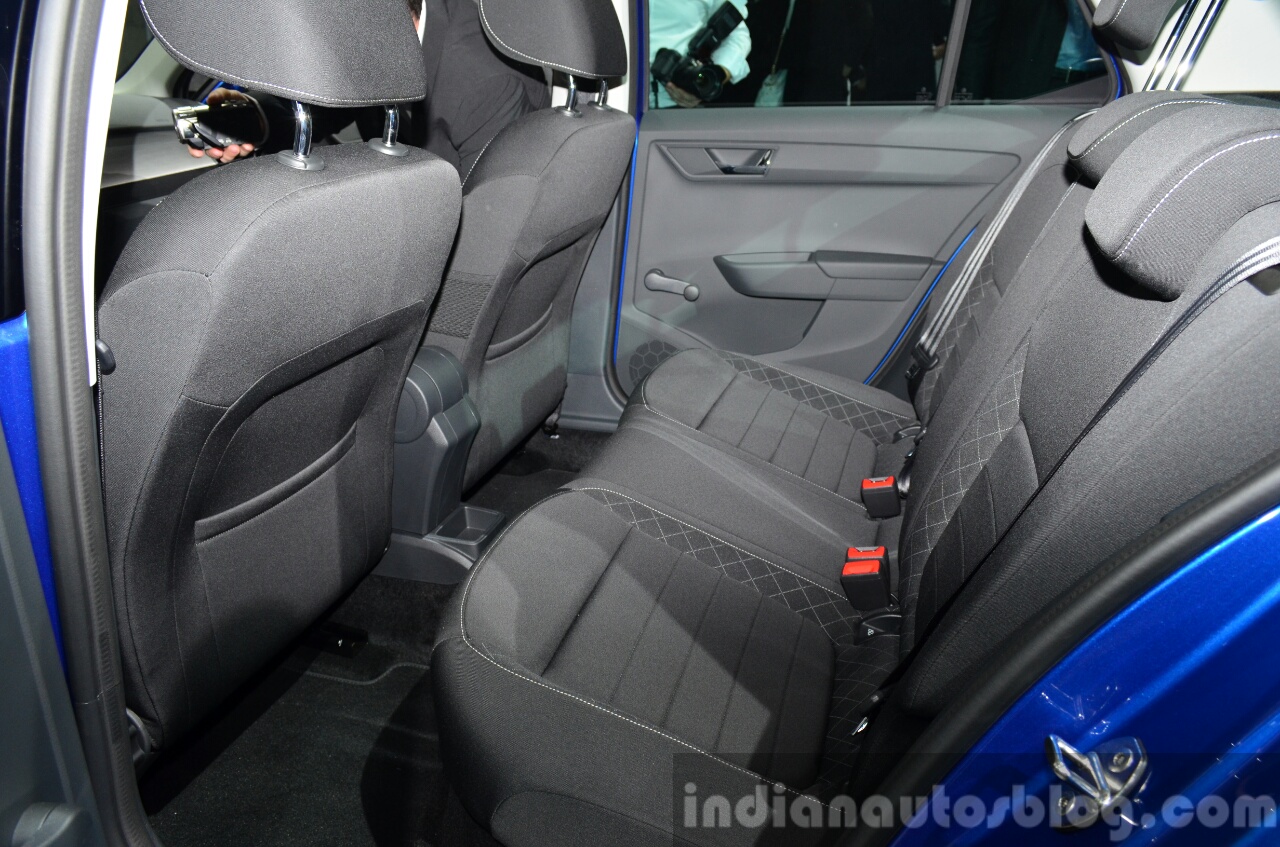 2015 Skoda Fabia rear seat at the 2014 Paris Motor Show