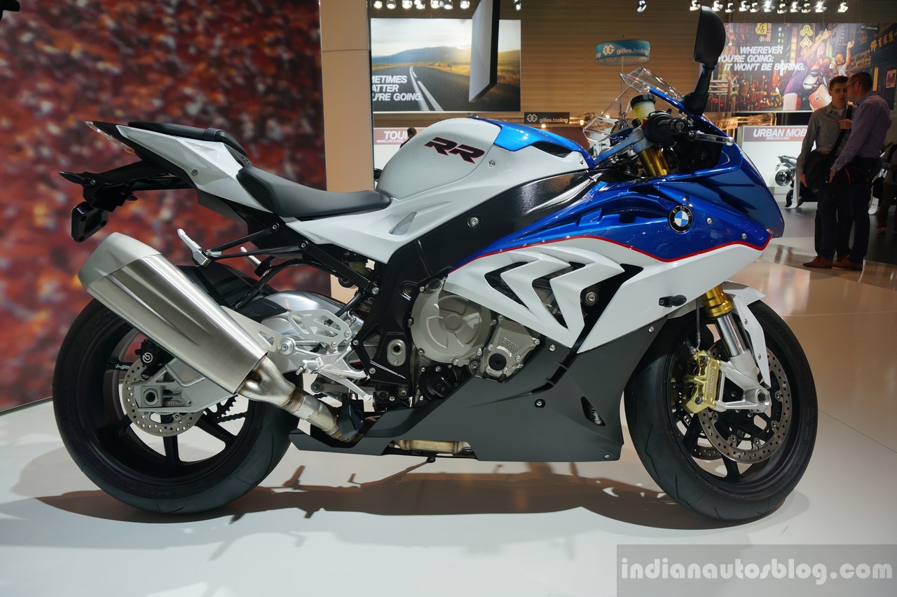 2015 BMW S 1000 RR blue side at the INTERMOT 2014
