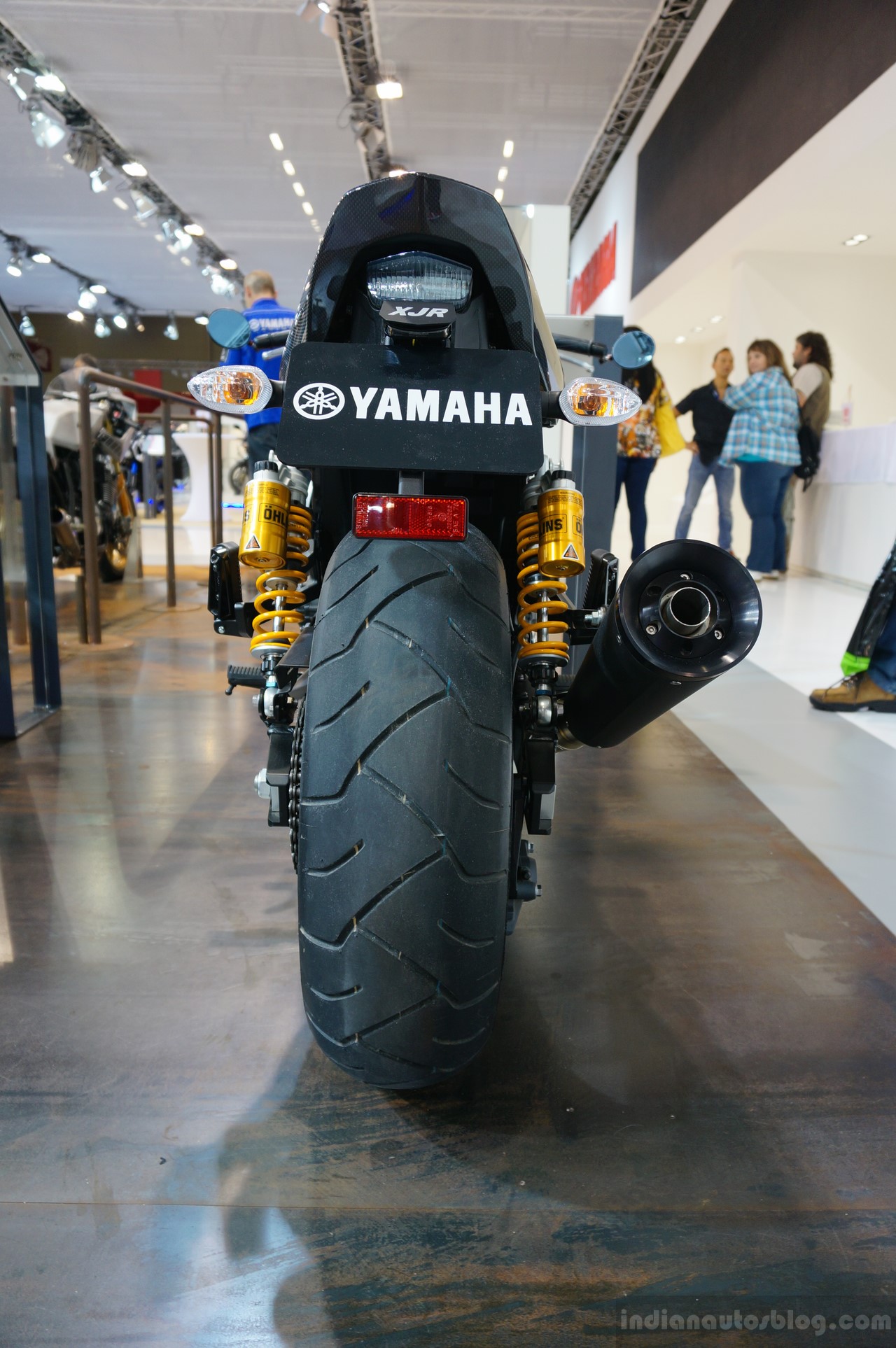 2015 Yamaha XJR1300 Racer rear tire and exhaust at INTERMOT 2014