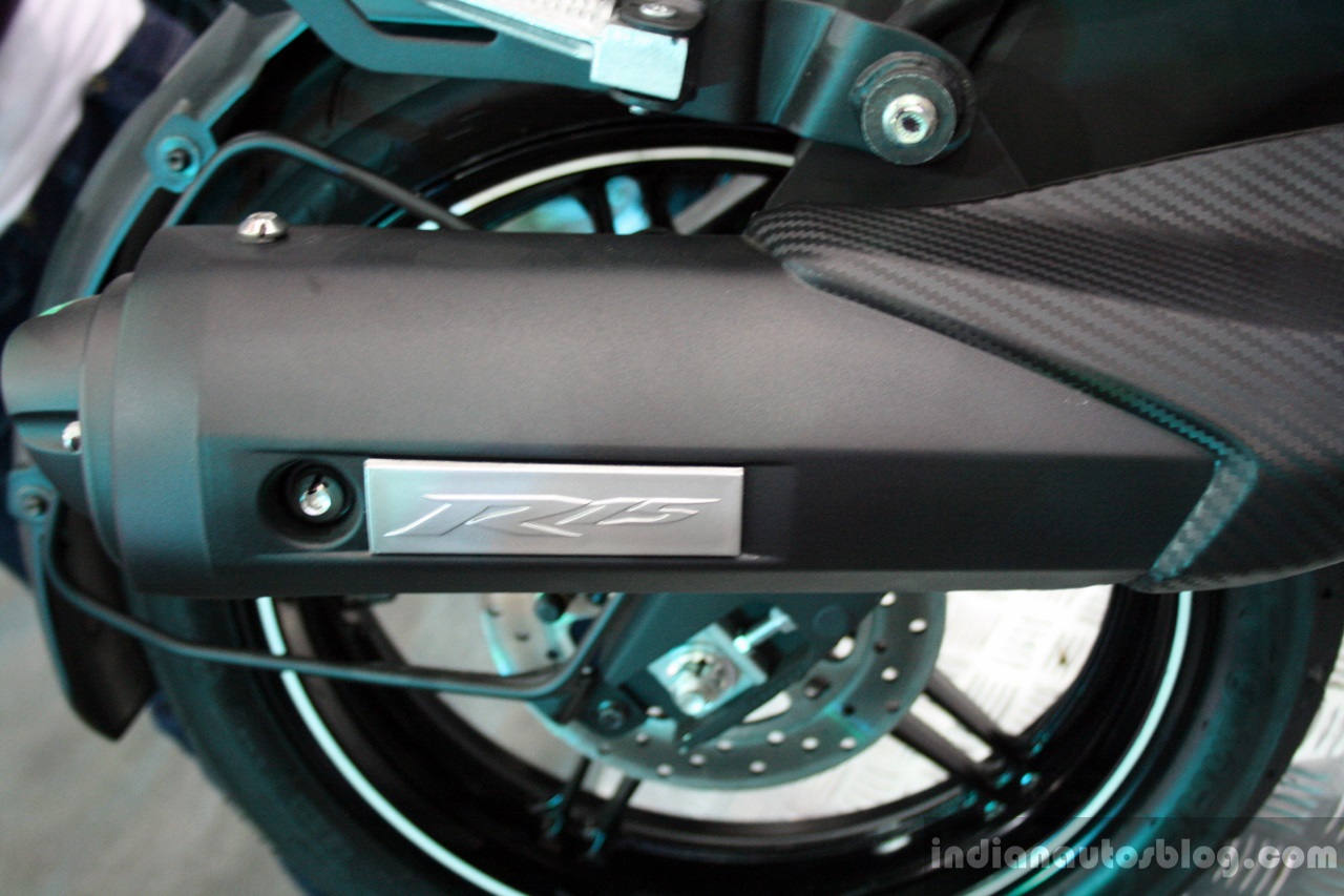 Yamaha YZF-R15 silencer at the 2014 Colombo Motor Show Sri 