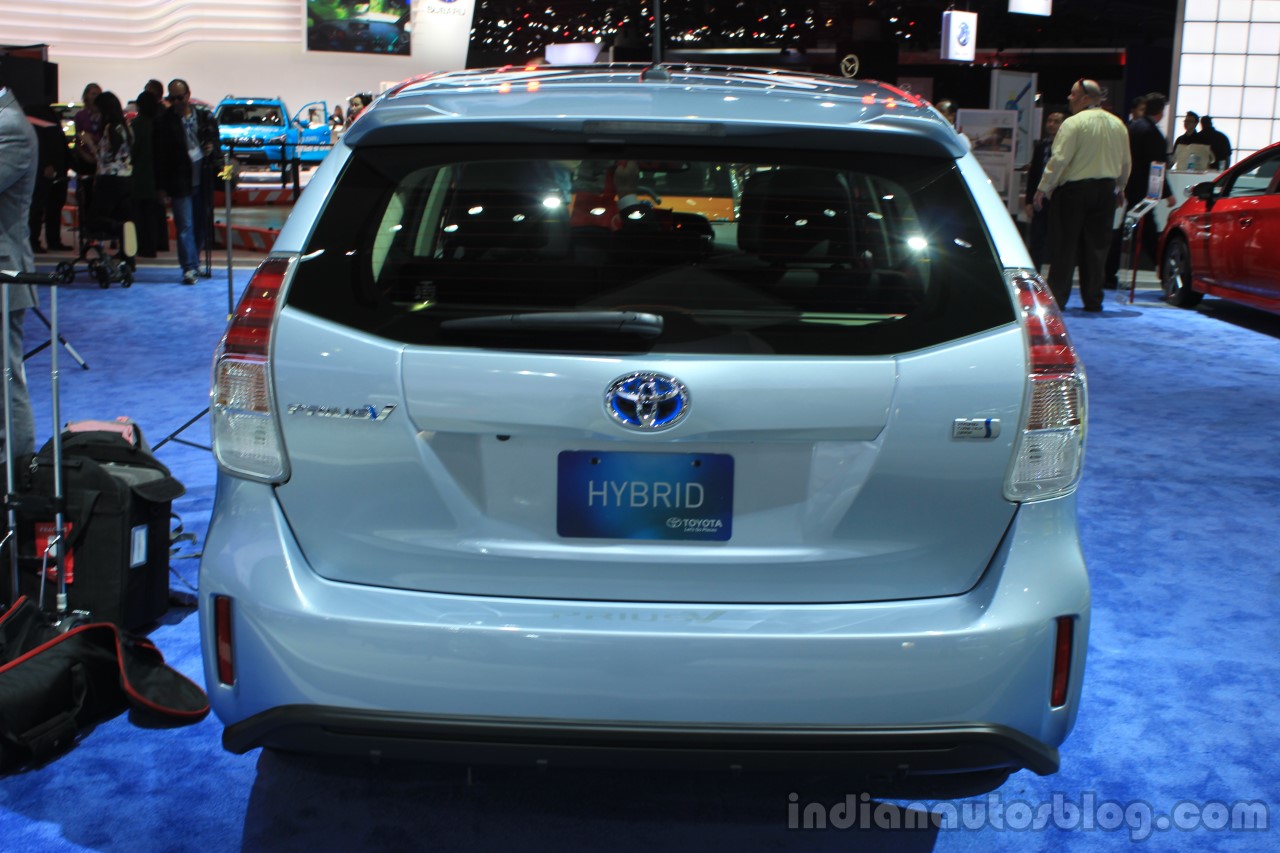 2015 Toyota Prius v rear at the 2014 Los Angeles Motor Show