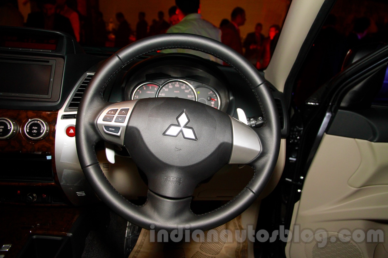 Mitsubishi Pajero Sport AT steering wheel at the Indian launch