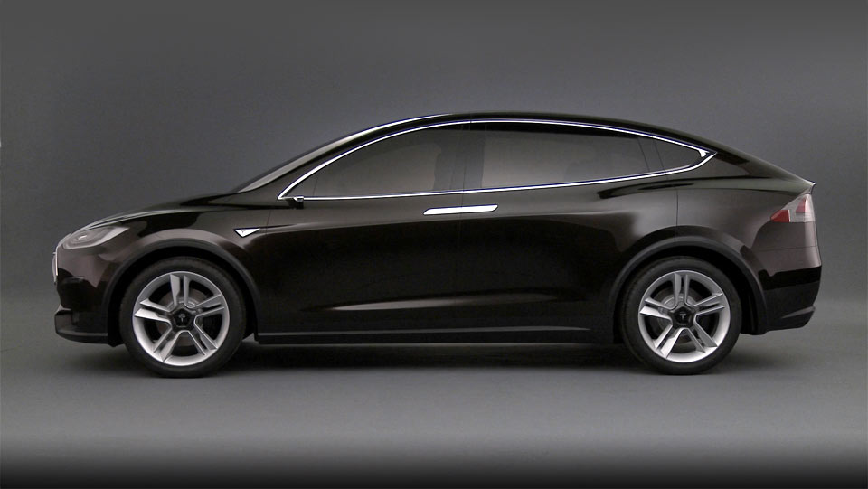 Tesla Model X side press shot