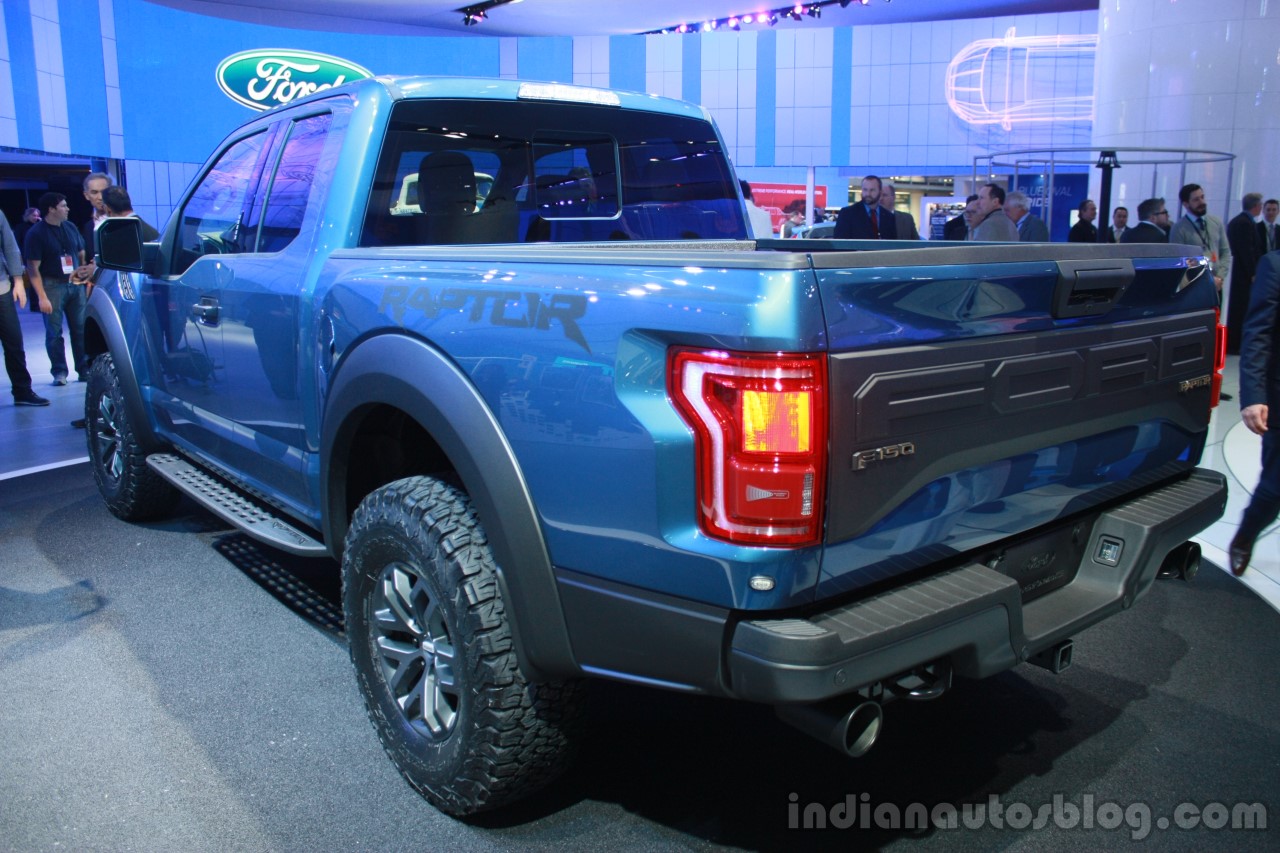 2017 Ford F-150 Raptor rear three quarters view at the 2015 Detroit ...