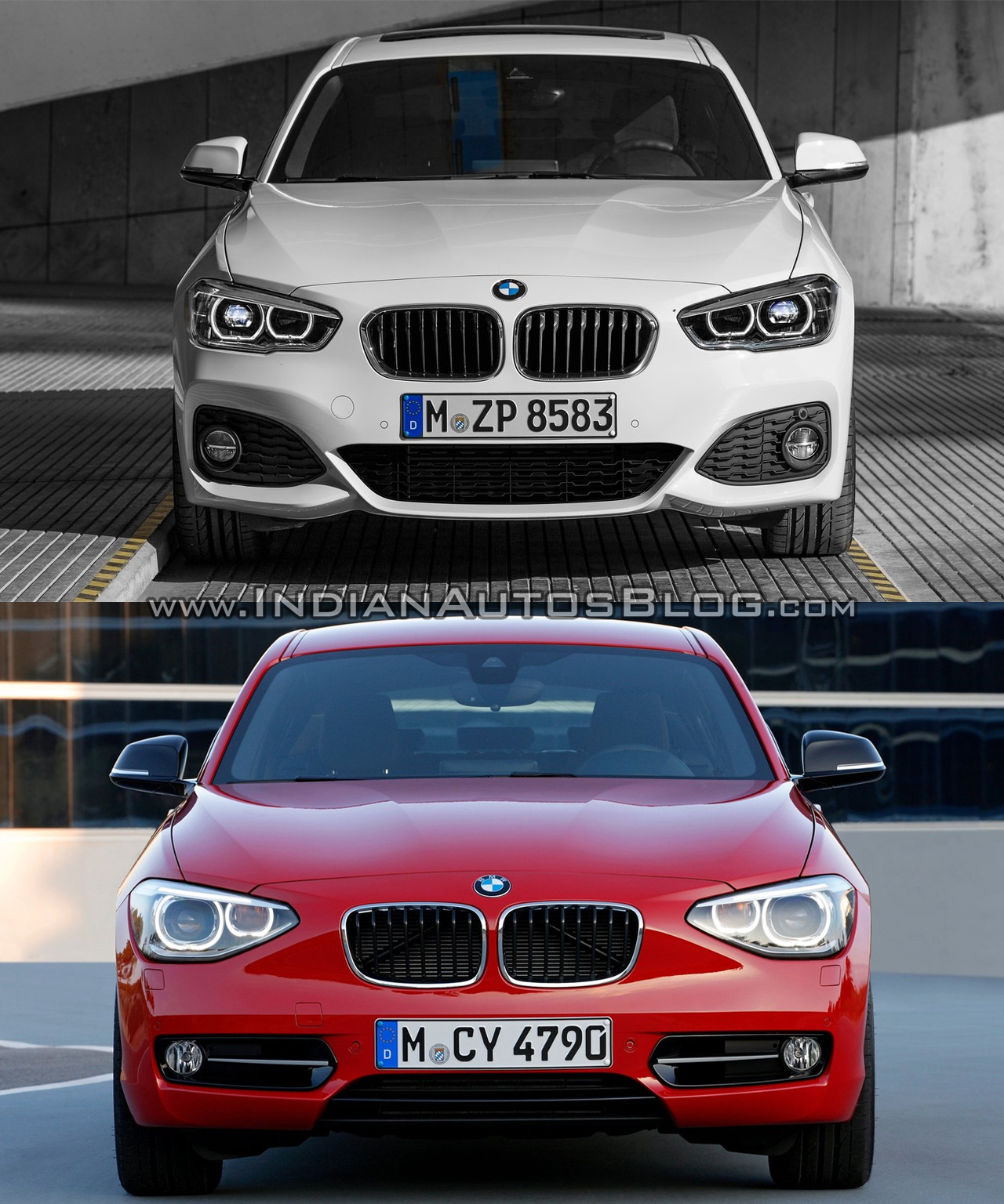 BMW 1 series facelift vs 1 series front old vs new