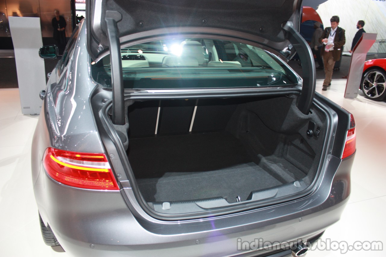 Jaguar XE boot space at 2015 Detroit Auto Show