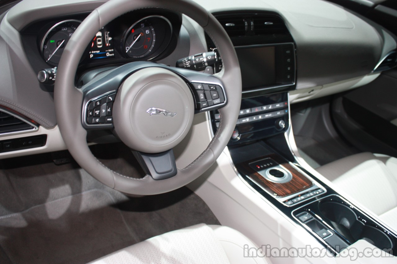 Jaguar XE interior at 2015 Detroit Auto Show