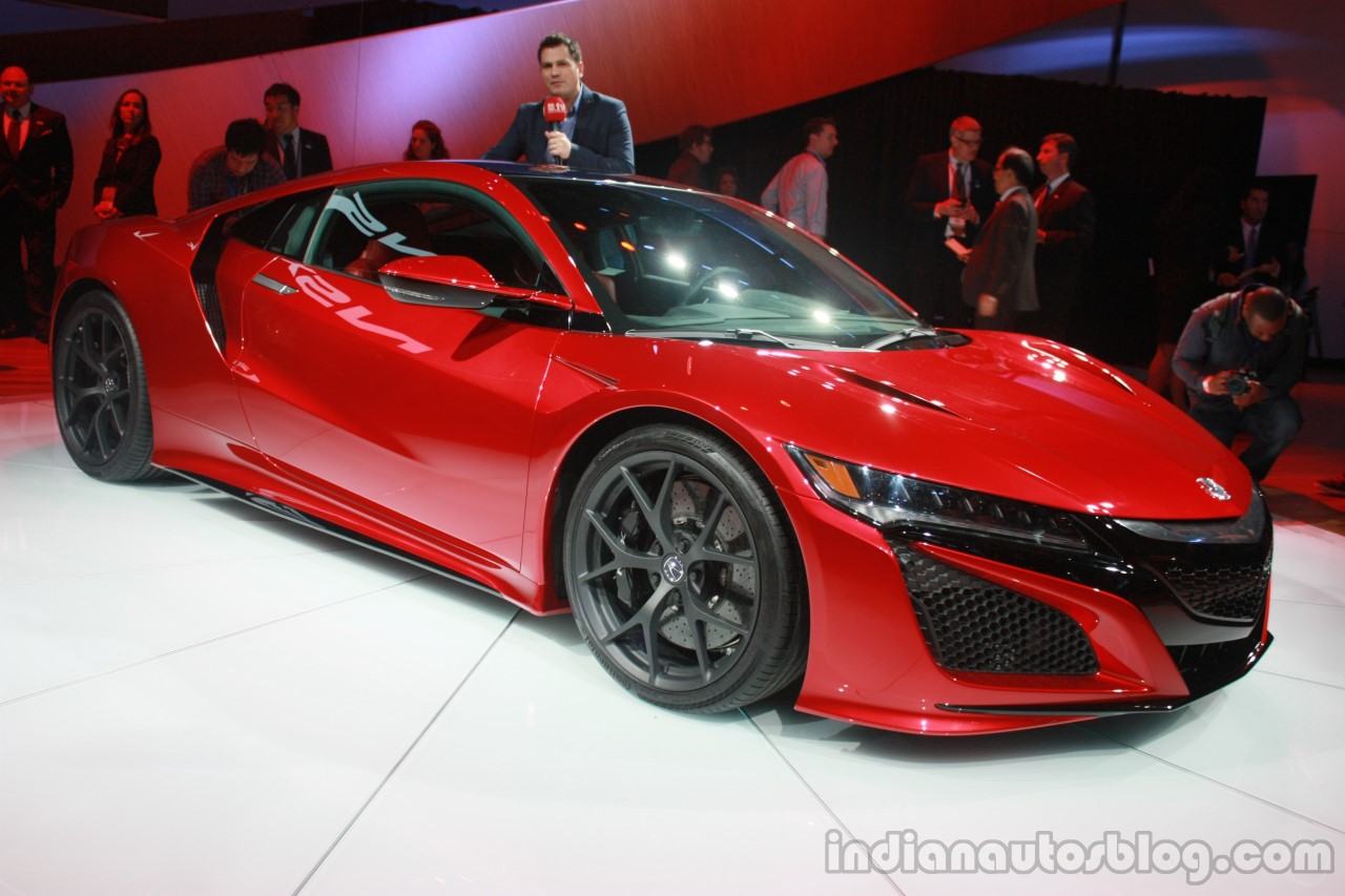 New Acura NSX front quarters at the 2015 Detroit Auto Show