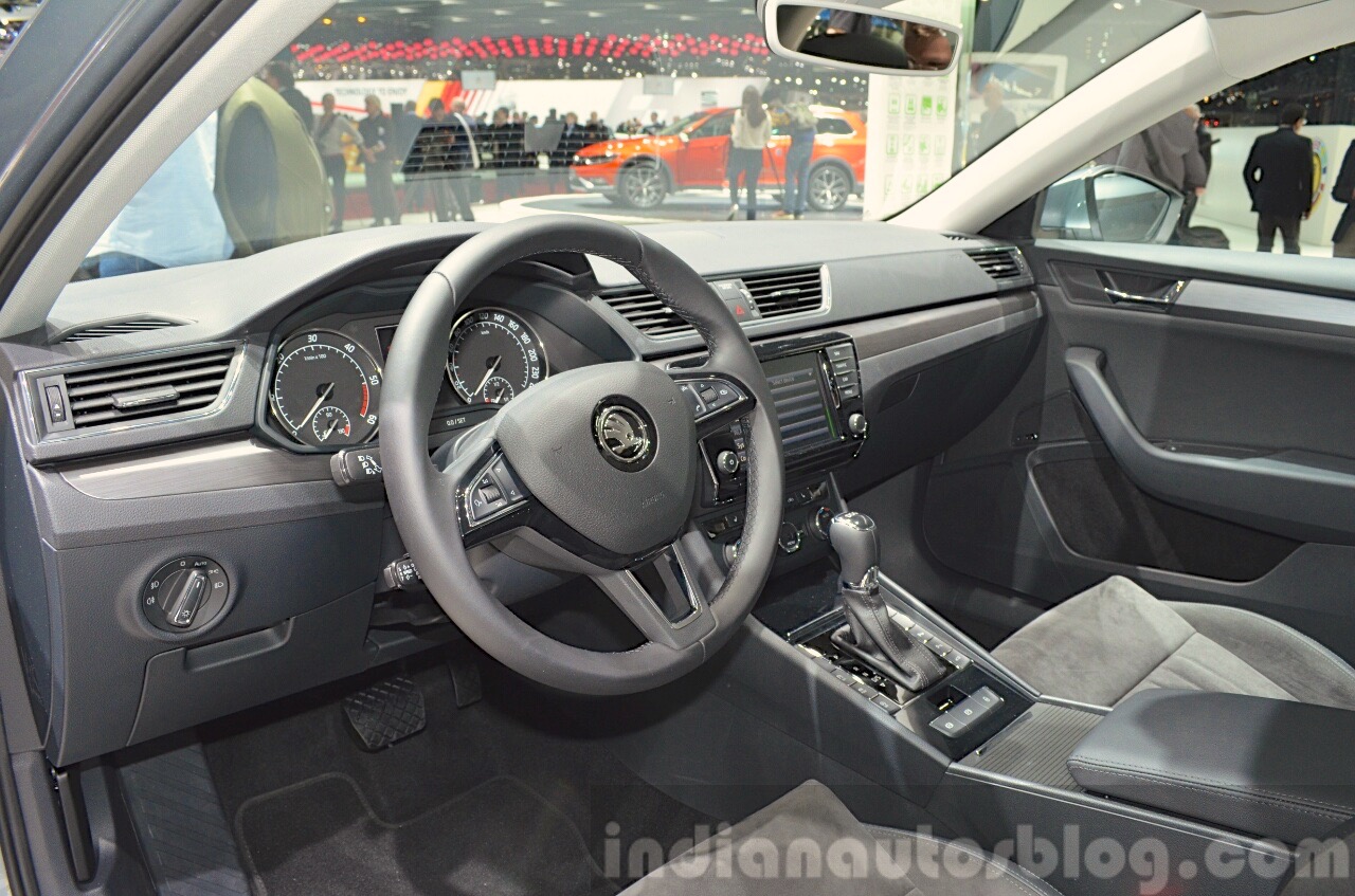 2015 Skoda Superb interior(front) at 2015 Geneva Motor Show