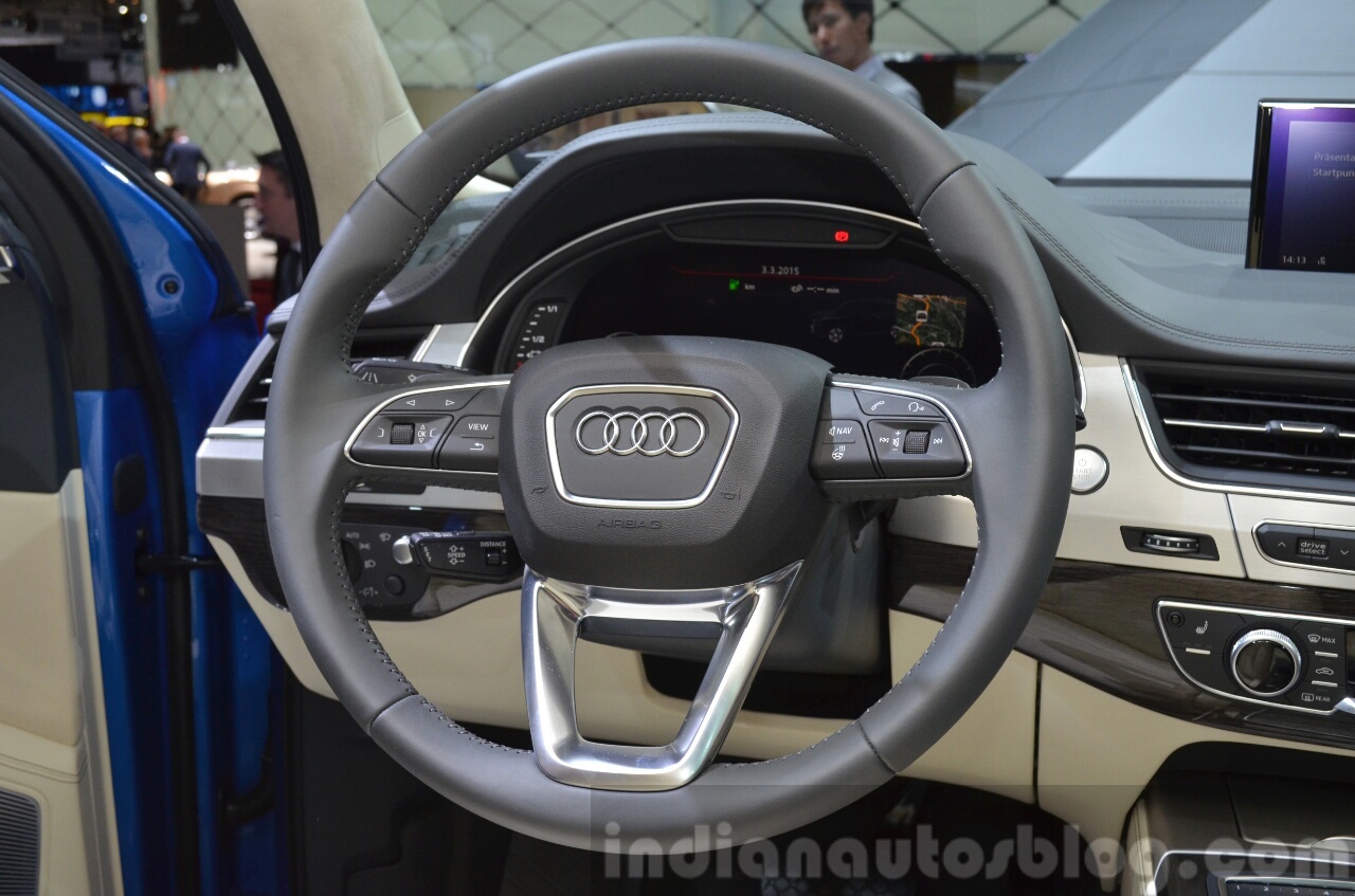 Audi Q7 Etron steering wheel at 2015 Geneva Motor Show