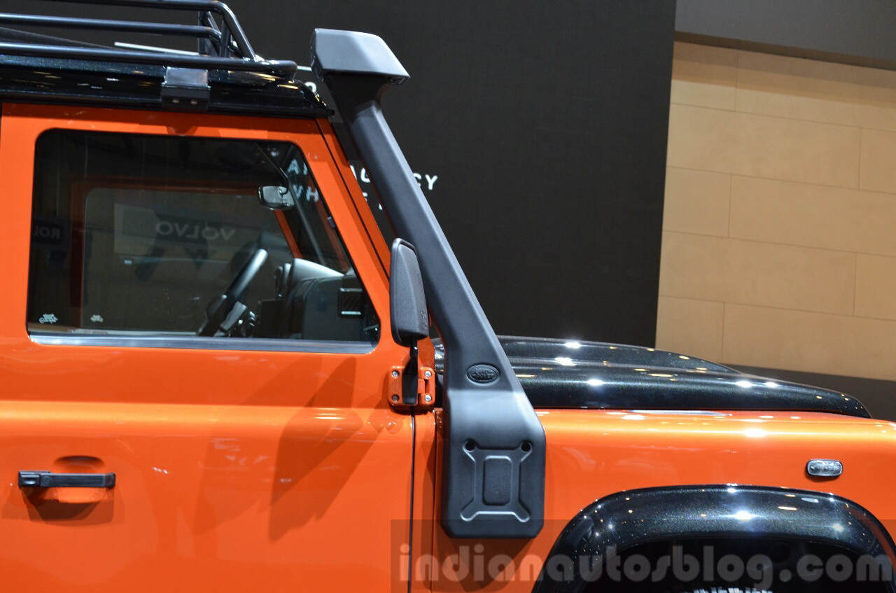 Land Rover Defender Adventure Edition snorkel at the 2015 Geneva Motor Show