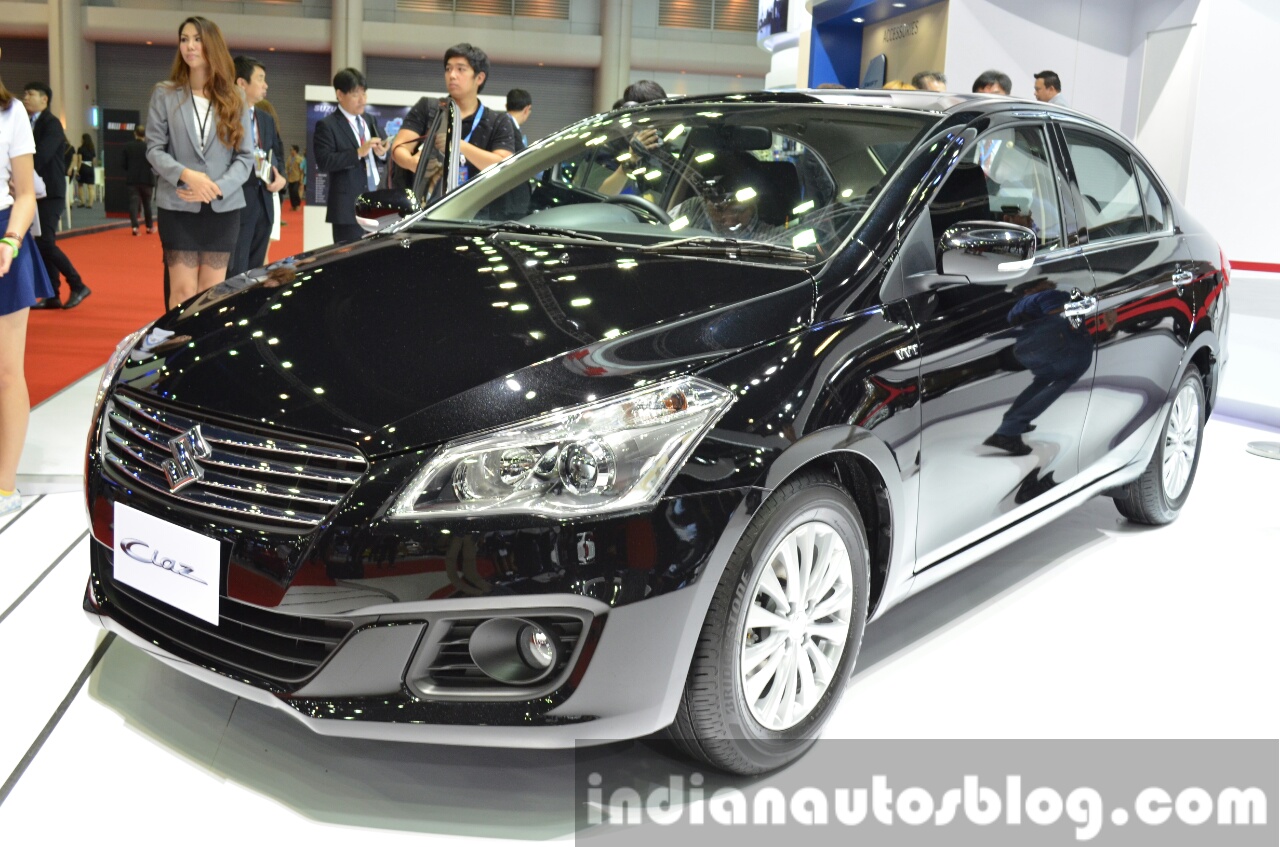 Suzuki Ciaz black front three quarter at the 2015 Bangkok Motor Show