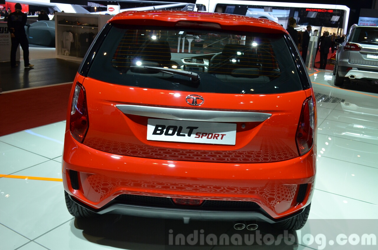 Tata Bolt Sport rear view at the 2015 Geneva Motor Show