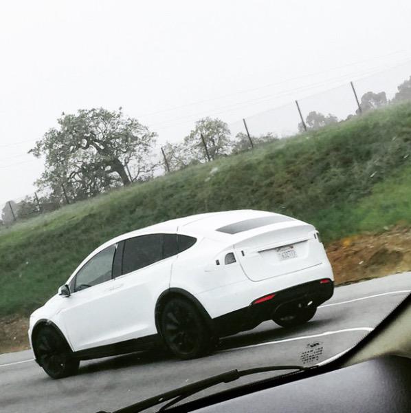Tesla Model X rear three quarters spyshot