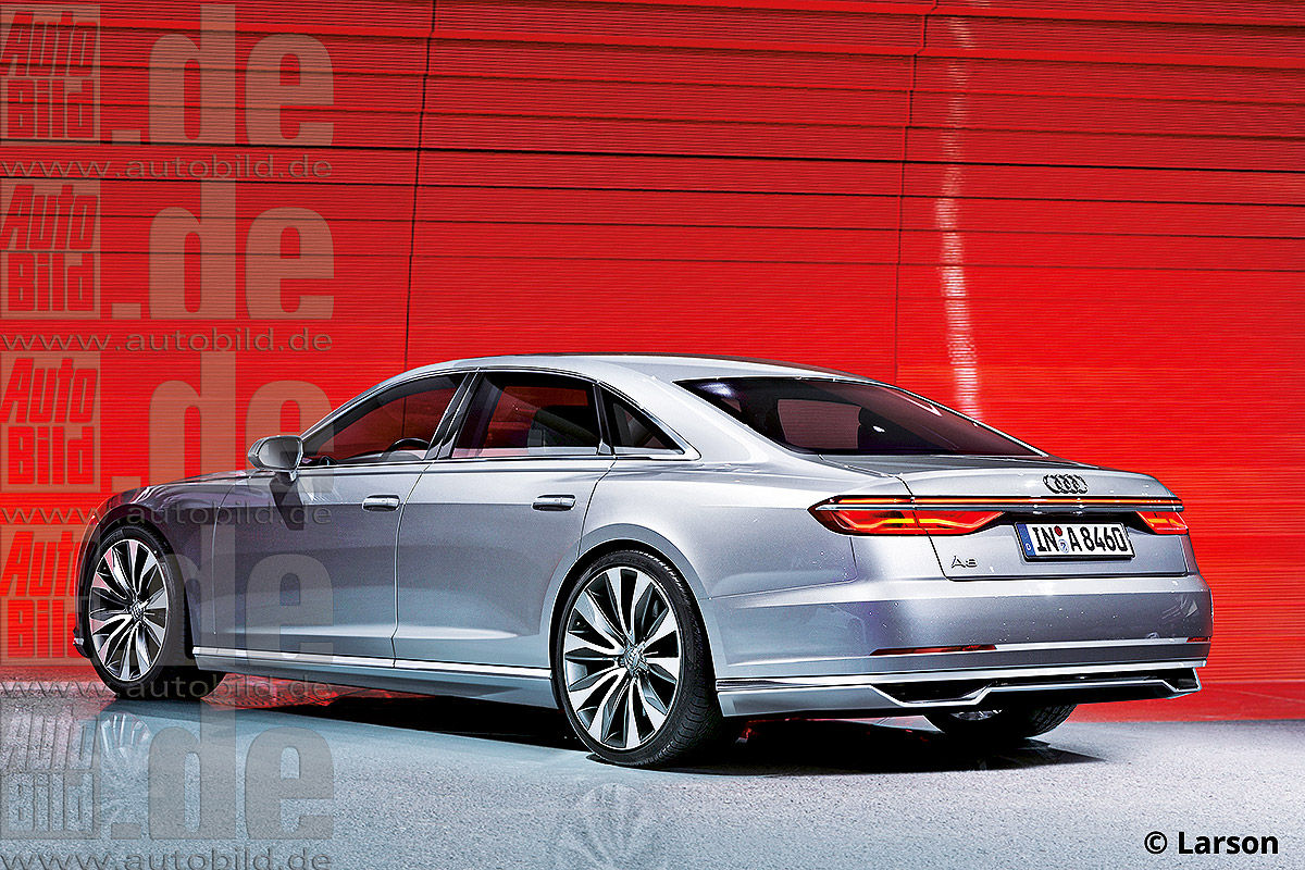 2018 Audi A8 rear rendering Auto Bild magazine