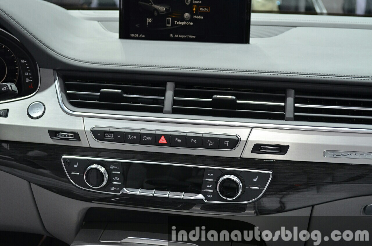 Audi Q7 etron 2.0 TFSI quattro center console at Auto Shanghai 2015