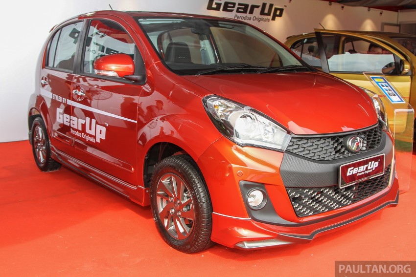 2015 Perodua Myvi Advance Front three quarter with Gear Up accessories
