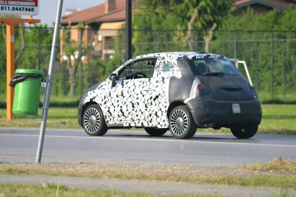 2016 Fiat 500 rear three quarter spied in Turin