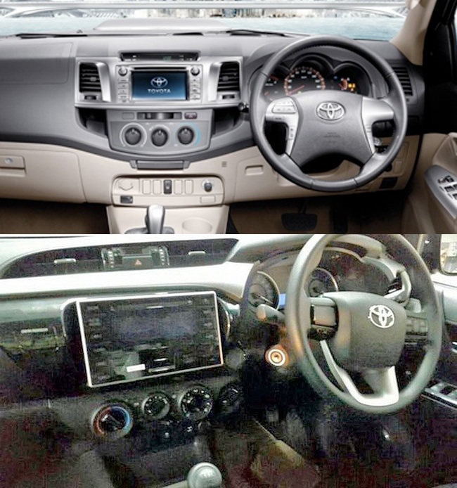 2016 Toyota Hilux Revo vs current Toyota Hilux Vigo interior comparo