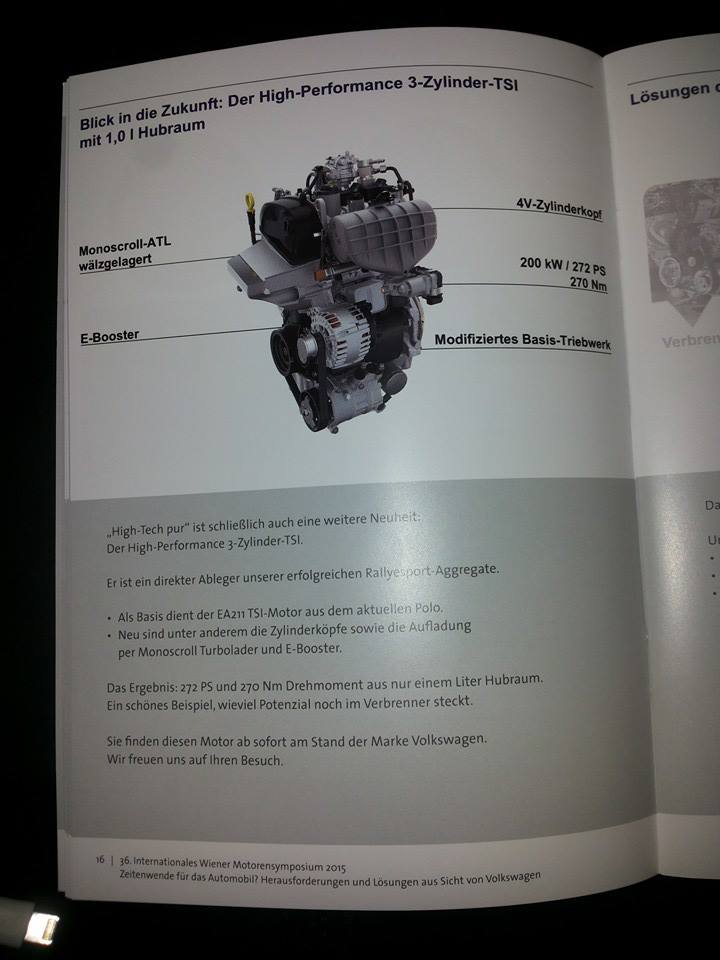 Vw Showcases New 3 Cyl 272 Ps Engine For Polo