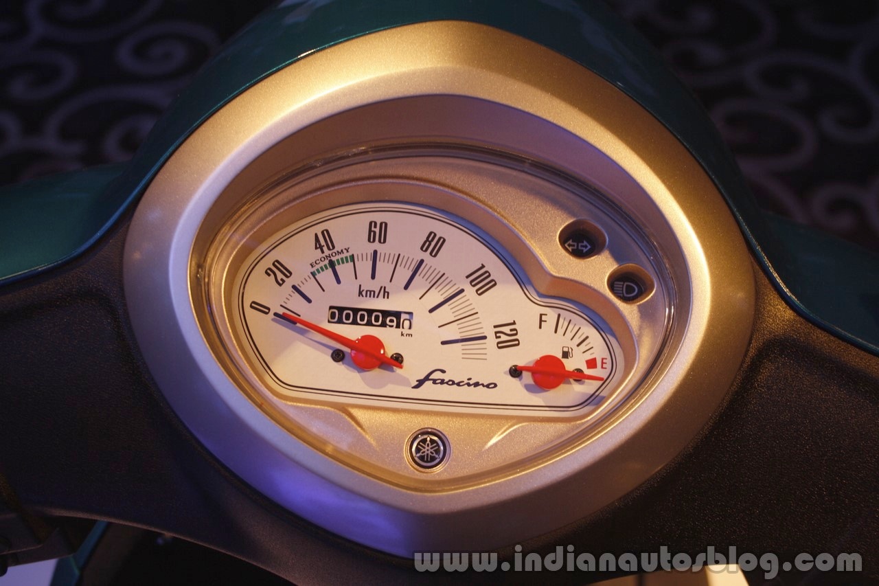 Yamaha Fascino Launch at Mumbai speedometer