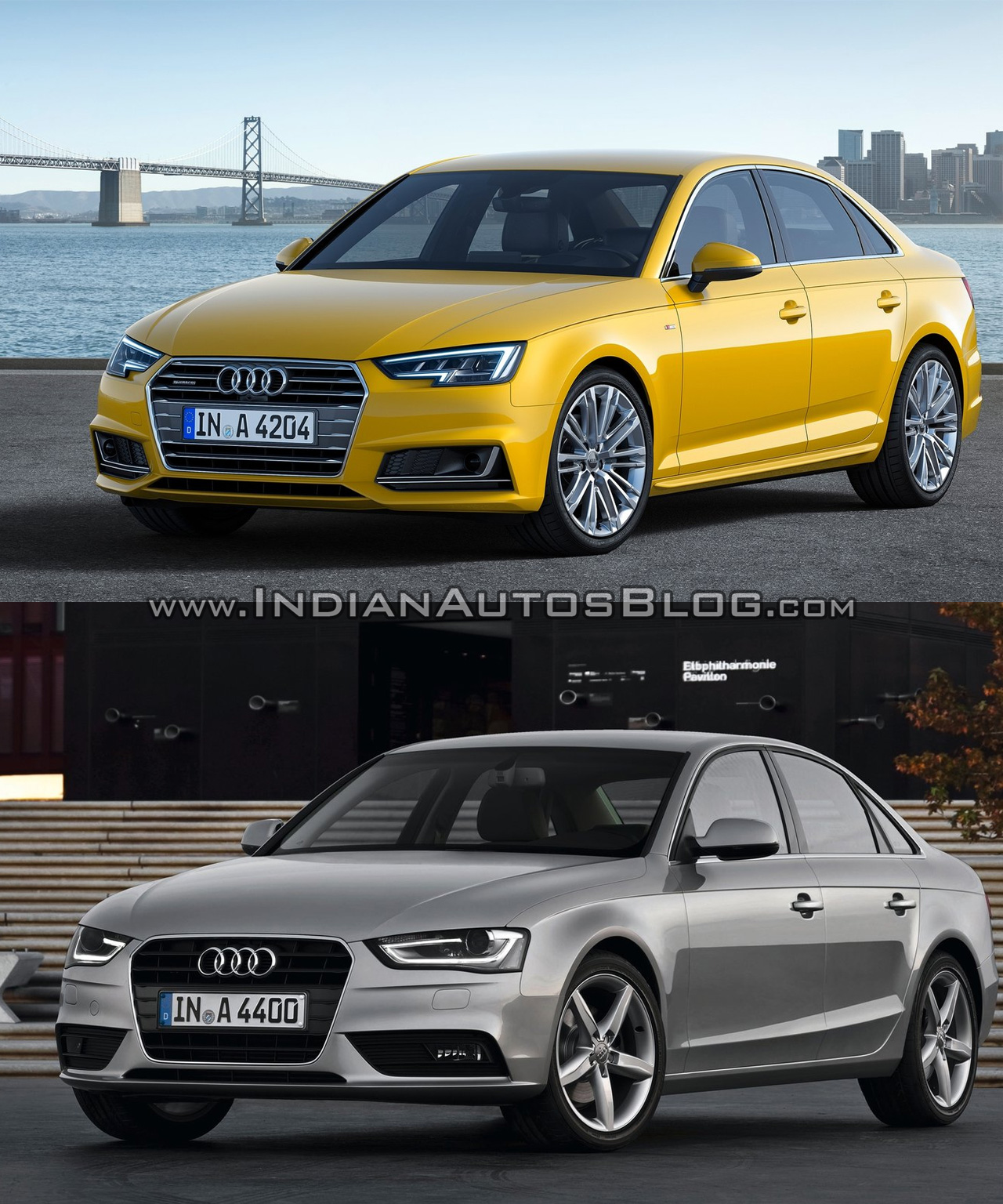 https://img.indianautosblog.com/2015/06/2016-Audi-A4-B9-vs-2013-Audi-A4-B8-front-three-quarter-old-vs-new.jpg