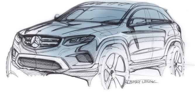 2016 Mercedes GLC front three quarter design sketch revealed