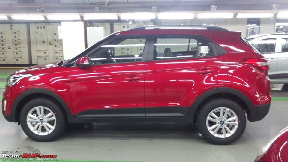 Hyundai Creta side view red production spec for India