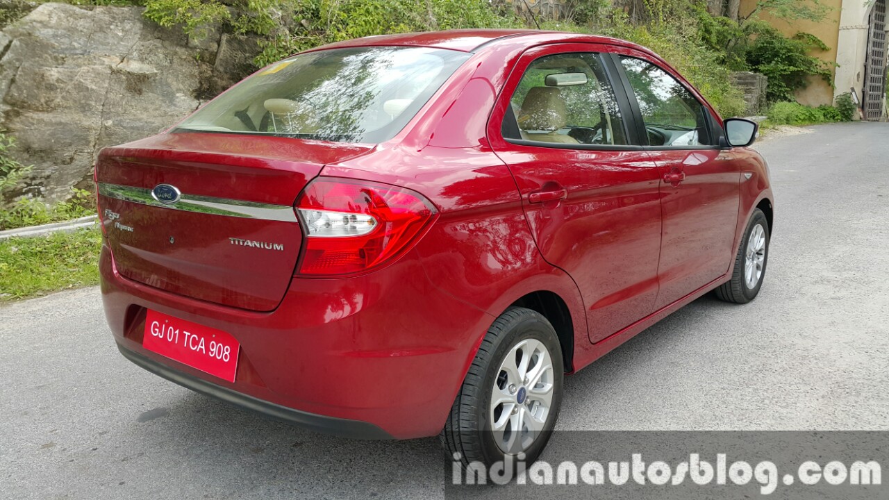 2015 Ford Figo Aspire Titanium Plus Petrol rear three quarter first ...