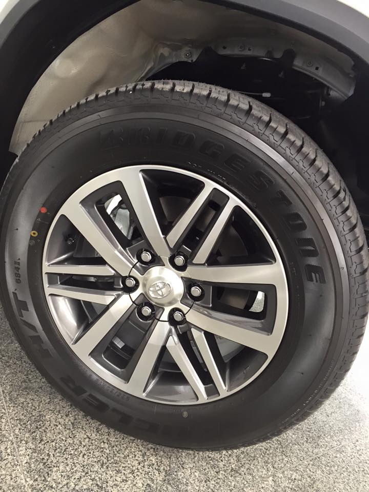 2016 Toyota Fortuner rims on the showroom floor post unveil